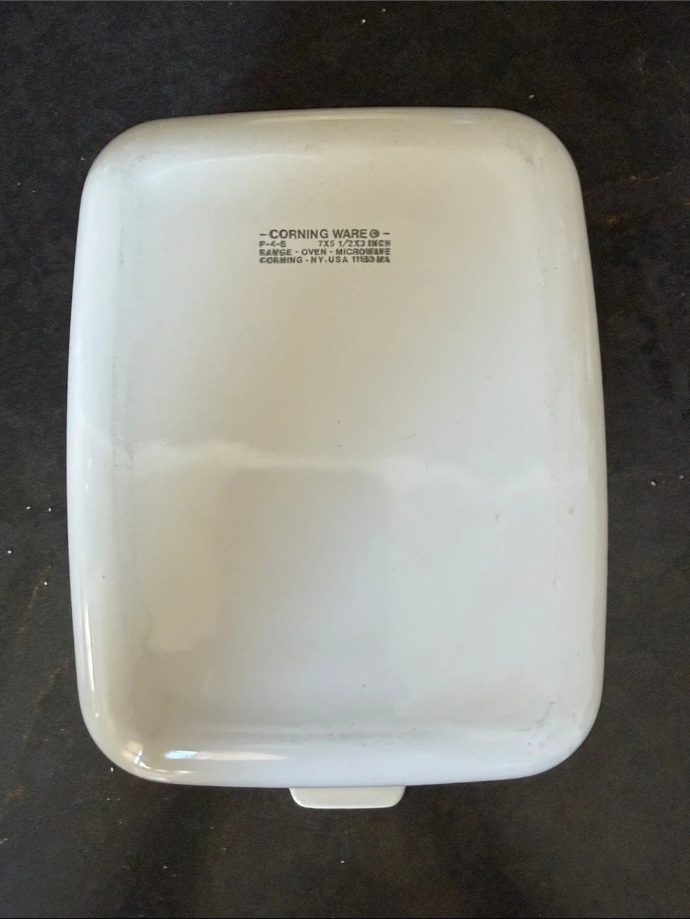Corningware White Casserole Dish with Green, Red, Brown Vegetable Motif